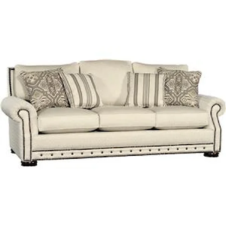 Rolled Arm Sofa w/ Nailhead Trim